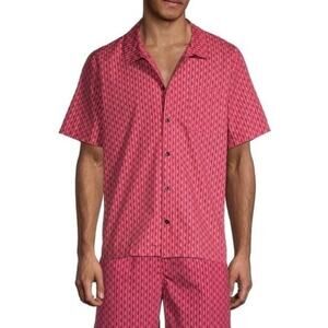 Solid & Striped Cabana Red Squiggle Printed Short Sleeve Camp Shirt Size XL NWT